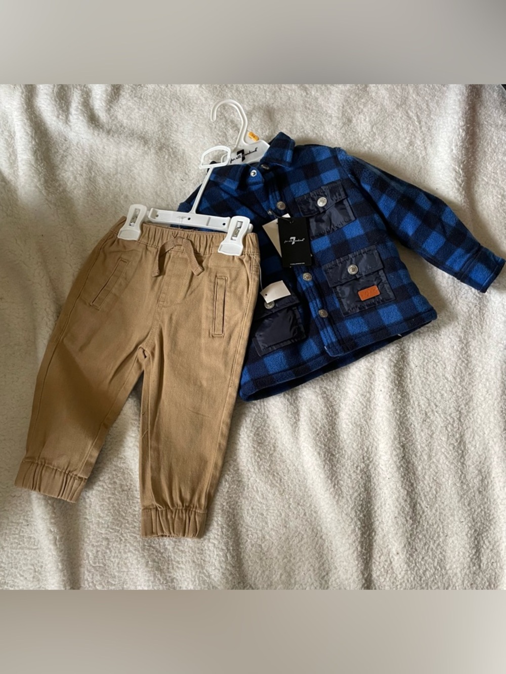 7 For All Mankind Boys Fleece Jacket & Joggers 2 Piece Set 3 12M NWT MSRP: $55